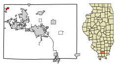 Williamson County Illinois Incorporated and Unincorporated areas Bush Highlighted.svg