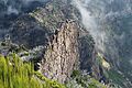 Brettartig herauspräparierter Dyke unterhalb des Gipfels des Pico Ruivo, Madeira