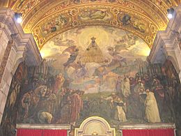 Josep Mongrell - La Verge de Montserrat amb els Sants i Reis que han visitat el Monestir