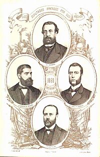 Archivo:Los diputados pintados por sus hechos 07, Guzmán, García San Miguel, Paul y Angulo, Castejón