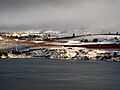 Manson orchards from south shore Lake Chelan