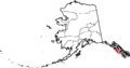 Map of Alaska highlighting Sitka City and Borough