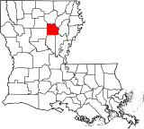Map of Louisiana highlighting Caldwell Parish.svg