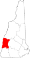Map of New Hampshire highlighting Sullivan County