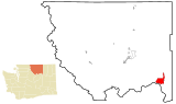 Okanogan County Washington Incorporated and Unincorporated areas Nespelem Community Highlighted.svg