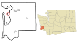 Pacific County Washington Incorporated and Unincorporated areas Bay Center Highlighted.svg