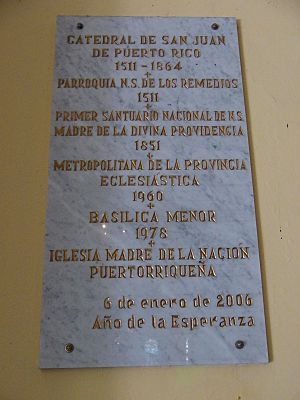 Archivo:Plaque in Cathedral of San Juan Bautista