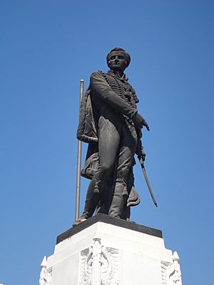Archivo:Primera estatua a José Miguel Carrera