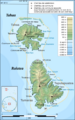 Tahaa and Raiatea topographic map-fr