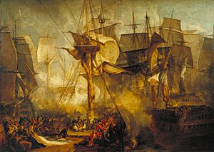 Archivo:Turner, The Battle of Trafalgar (1806)