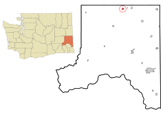 Whitman County Washington Incorporated and Unincorporated areas Malden Highlighted.svg