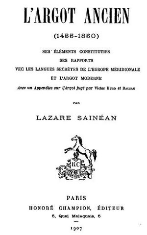 Archivo:1907 Sainean, Argot ancien