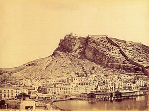 Archivo:Castell d'Alacant, 1870, Jean Laurent