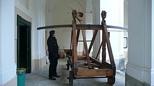 Archivo:Front of medieval catapult 2 in Mercato San Severino, Italy