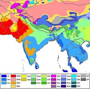 Archivo:India and South Asia Köppen climate map with legend