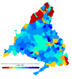 Madrid crecimiento 2008-2018