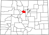 Map of Colorado highlighting Clear Creek County.svg