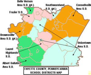 Archivo:Map of Fayette County Pennsylvania School Districts