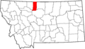 Map of Montana highlighting Liberty County