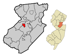 Middlesex County New Jersey Incorporated and Unincorporated areas Milltown Highlighted.svg