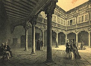 Archivo:Parcerisa - Patio del Palacio del Marqués del Arco