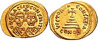 Archivo:Revolt of the Heraclii solidus, 608 AD