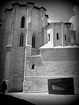 Santa María la Real Church Aranda de Duero in Spain - black and white photo