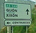Sign bilingual gijon-xixon