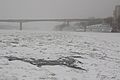 Snow storm, Snowing, Don River in ice, Rostov-on-Don, Winter in Russia