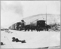 TVRR trains at Fox, Alaska, 1916.jpg