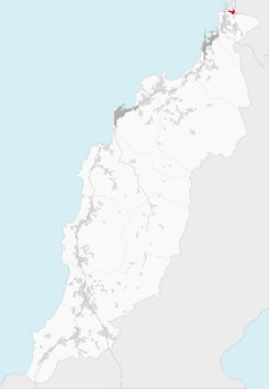 Ubicación de Boiro (en rojo) en el municipio de Porto do Son.