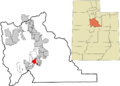 Utah County Utah incorporated and unincorporated areas Payson highlighted