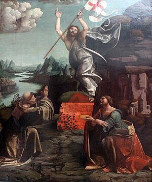 Archivo:1492 Boltraffio Auferstehung Christi mit dem hl Leonhard von Noblac und Lucia anagoria
