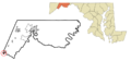 Allegany County Maryland Incorporated and Unincorporated areas Luke Highlighted