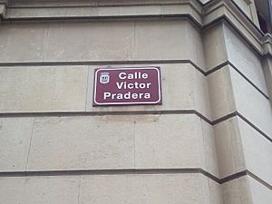Archivo:Calle Víctor Pradera (Logroño), político asesinado por el bando republicano durante la Guerra Civil.