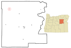 Grant County Oregon Incorporated and Unincorporated areas Monument Highlighted.svg