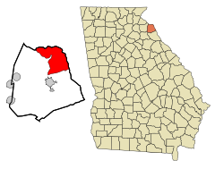 Hart County Georgia Incorporated and Unincorporated areas Reed Creek Highlighted.svg