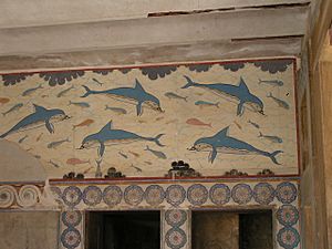 Archivo:Knossos fresco of dolphins in queen's palace