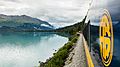 Lago Kenai, trayecto ferroviario escénico Seward-Anchorage, Alaska, Estados Unidos, 2017-08-21, DD 92