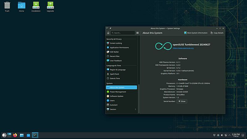 OpenSUSE Tumbleweed in KDE 6