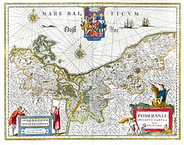 Pomerania, mapa del siglo XVII
