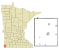 Rock County Minnesota Incorporated and Unincorporated areas Jasper Highlighted