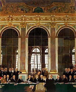 Archivo:William Orpen - The Signing of Peace in the Hall of Mirrors, Versailles