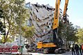 Building destroyed due to earthquake