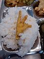 Chicken foot on rice