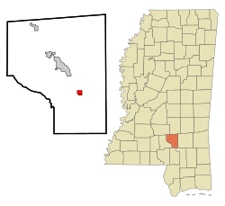 Covington County Mississippi Incorporated and Unincorporated areas Seminary Highlighted.svg