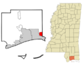 Harrison County Mississippi Incorporated and Unincorporated areas D'Iberville Highlighted