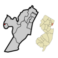 Hudson County New Jersey Incorporated and Unincorporated areas East Newark Highlighted