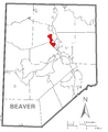 Map of Patterson Township, Beaver County, Pennsylvania Highlighted