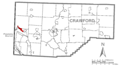 Map of Pymatuning North, Crawford County, Pennsylvania Highlighted.png